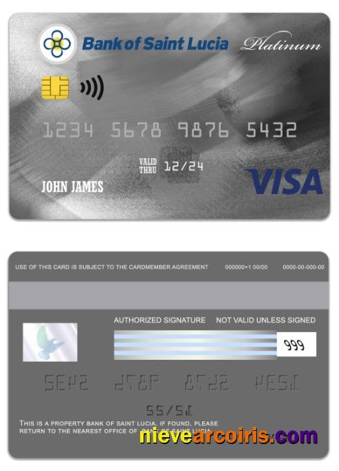 Saint Lucia Bank of Saint Lucia visa platinum card